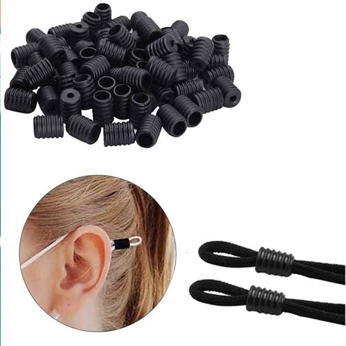 300 Pièces Plat Réglage Boucle Perles Gel De Silice Bottons Pour Masque Élastique Bouchon De Cordon Corde Serrure Bricolage Sangle Cordon Fin 