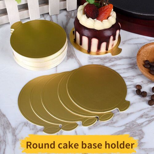 Planches À Gâteaux Rondes En Mousse 100 Pièces 8cm En Papier Doré Plateau De Présentation De Cupcakes Plateau De Pâtisserie Pour Gâteau D'anniversaire De Mariage Kit D'outils Décoratifs 