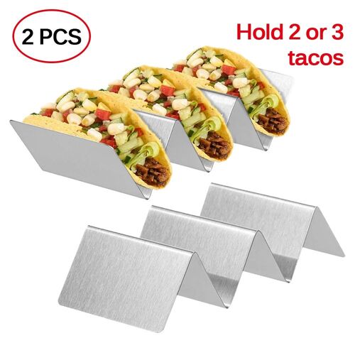 Taco Support En Acier Inoxydable Pratique Chic Support De Plateau Four Lave-Vaisselle Restaurant Chaud