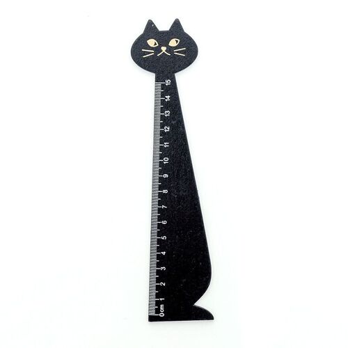 Règle Droite En Bois Pour Chat 1 Pièce Outils De Papeterie Dessin Animé Fournitures Scolaires Et De Bureau Style Coréen