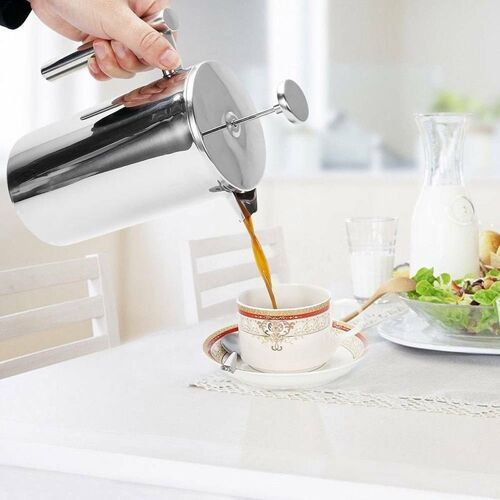 Cafetière À Pression Française Meilleur Café À Double Paroi Cafetiere En Acier Inoxydable Café Isolé Cafetière Et Thé Pot Donnant Un Filtre Paniers