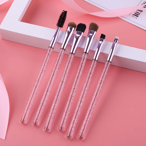 6 Pièces Professionnel Cristal Pinceaux De Maquillage Ensemble Ombre À Paupières Sourcil Fond De Teint Blush Maquillage Brosse Outil Beauté Visage Cosmétique Stylos Ensemble 