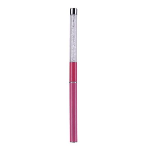 Rose Dégradé Ongle Peinture Stylo Dessin Brosse Blanc Strass Poignée Manucure Nail Art Outil 