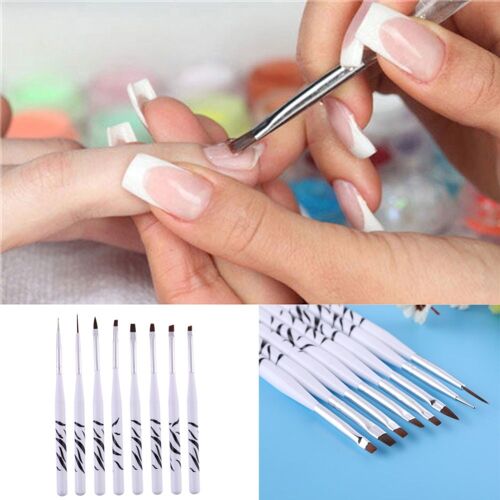 8 Pièces Nail Art Brosse Ensemble D'outils Peinture Dessin Uv Gel Vernis À Ongles Brosse Stylo Ongles Pointillage Outil Manucure Pointillage Peinture Brosse 