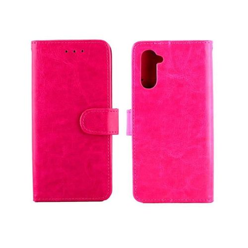 Flip Étui Pour Samsung Galaxy Note10 Bicelle Titulaire De La Carte Antichoc Fermeture Magnétique Cuir Pu - Rose Rouge