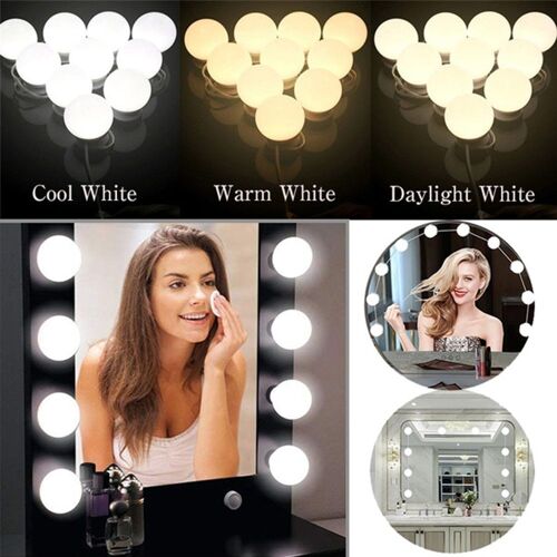 3 Modes Couleurs Miroir De Maquillage À Led Kits D'ampoule Dimmable Hollywood Lumières Multifonctionnel Pratique Lampe Décorative Applique Murale * 