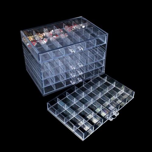 Transparent Faux Ongles Art Conseils Boîte Vide Bijoux Conteneur Stockage Pilule Bouteille Tiroirs Type Amovible Caractéristique 
