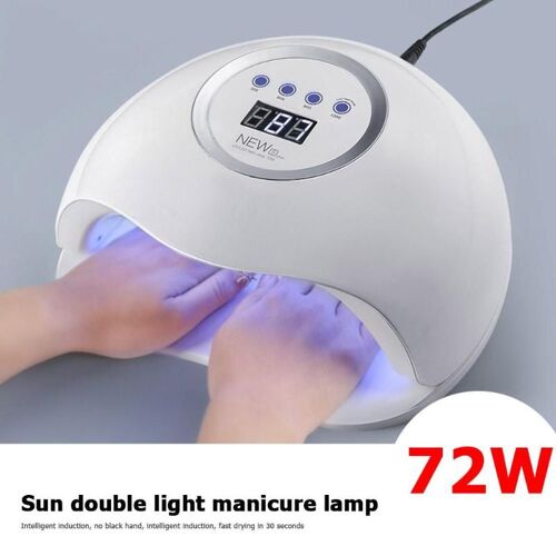 72w Uv Led Sèche-Ongles Lampe 4 Modes Minuterie Manucure Gel Vernis Lumière De Séchage 