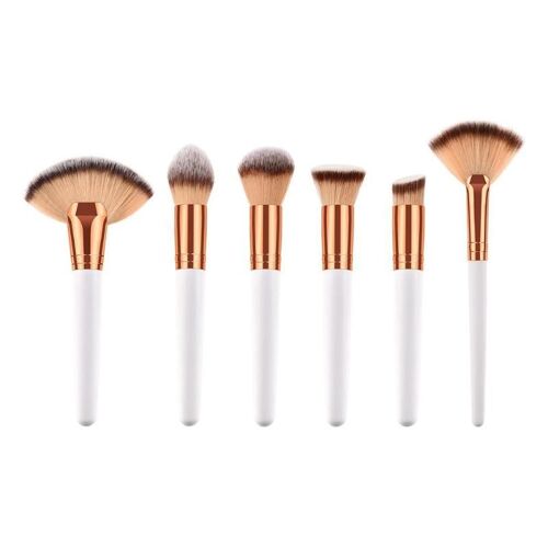 1/6 Pièces Manche En Bois Pinceaux De Maquillage En Nylon Base De Cheveux Poudre Blush Yeux Visage Maquillage Brosse Beauté Cosmétique Outil 