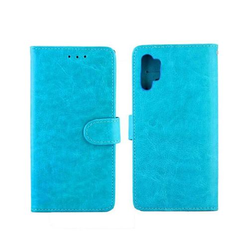 Flip Étui Pour Samsung Galaxy Note10 Plus Antichoc Titulaire De La Carte Bicelle Cuir Pu Fermeture Magnétique - Bleu