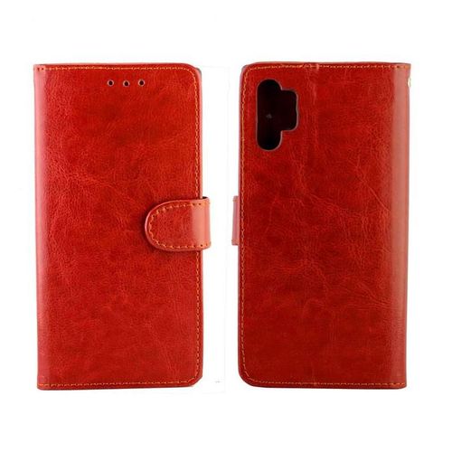 Flip Étui Pour Samsung Galaxy Note10 Plus Antichoc Titulaire De La Carte Bicelle Cuir Pu Fermeture Magnétique - Le Brun