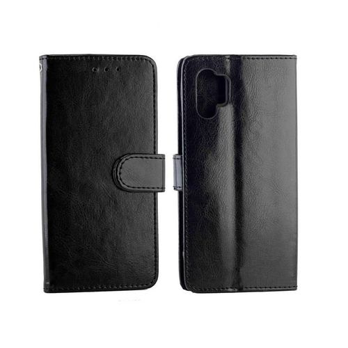 Flip Étui Pour Samsung Galaxy Note10 Plus Antichoc Titulaire De La Carte Bicelle Cuir Pu Fermeture Magnétique - Noir