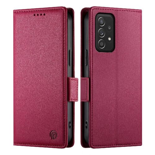 Flip Étui Pour Samsung Galaxy A52 5g Affaires Portefeuille Emplacements Pour Cartes Flip Utilisation Quotidienne - Rouge