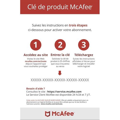 Mcafee Internet Security 2024 ( 1 An / 5 Appareils Windows/Mac/Android ) - Version Dématérialisée
