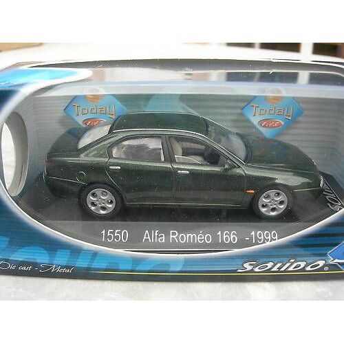 Solido 1/43 Metal Alfa Romeo 166- 1999 Vert Metal 1550-Solido