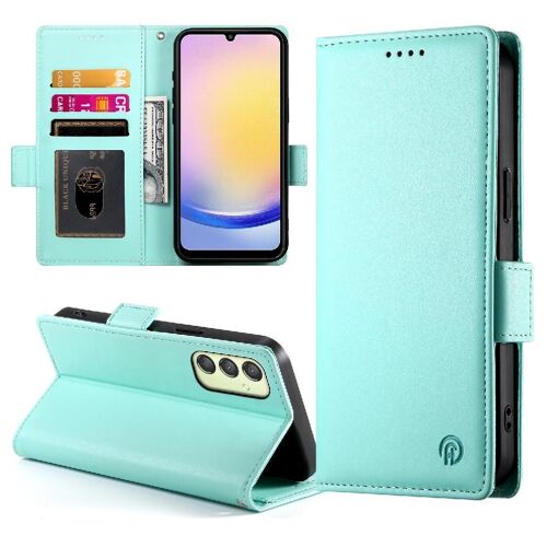 Flip Étui Pour Samsung Galaxy A25 Portefeuille Flip Utilisation Quotidienne Emplacements Pour Cartes Affaires - Vert