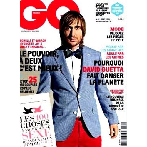 Autre 42 Gq Gentlemen's Quarterly / David Guetta / Pouvoir À 2 Les 25 Couples Influents / 100 Choses