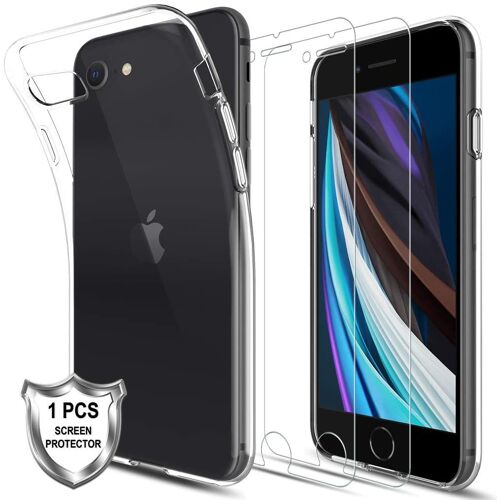 Housse Coque Pour Apple Iphone Se (2020) Avec Verre Trempé Protection Ecran (X2]