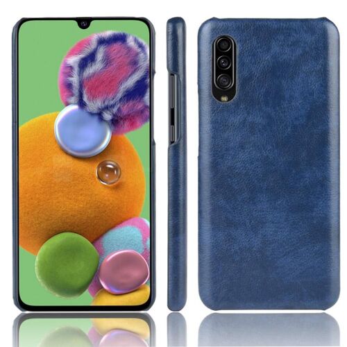 Rétro Étui Pour Samsung Galaxy A90 5g Compatibilité Modèle De Litchi Housse De Protection Rétro Anti Éraflure - Bleu