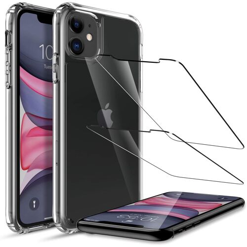 Housse Coque Pour Apple Iphone 11 (6.1) Avec Verre Trempé Protection Ecran (X2]