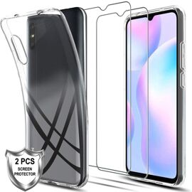 Housse Coque Pour Xiaomi Redmi 9a Avec Verre Trempé Protection Ecran (X2]