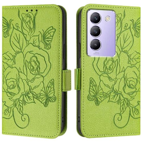 Étui Pour Vivo T3 5g Portefeuille Magnétique Avec Fente Pour Carte De Crédit Cuir Pu - Vert