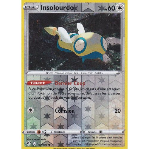 Carte Pokemon - Insolourdo - 137/189 - Reverse - Épée Et Bouclier 3 Ténèbres Embrasées