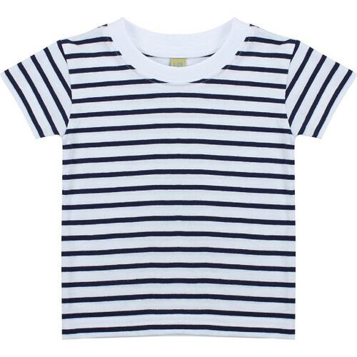 T-Shirt Manches Courtes Enfant - Lw027 - Rayé Bleu Marine Et Blanc
