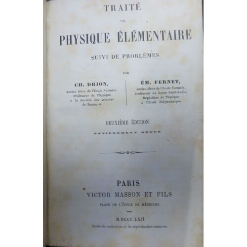Physique Élémentaire Suivi De Problèmes