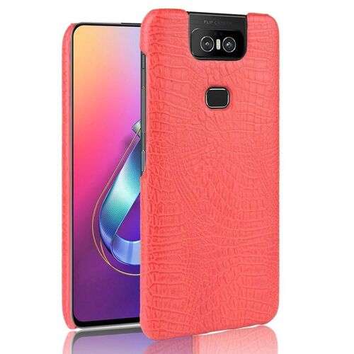 Étui Pour Classique Élégant Asus Zenfone 6 Zs630kl Housse De Protection Anti Éraflure Compatibilité Mode Classique D'alligator - Rouge