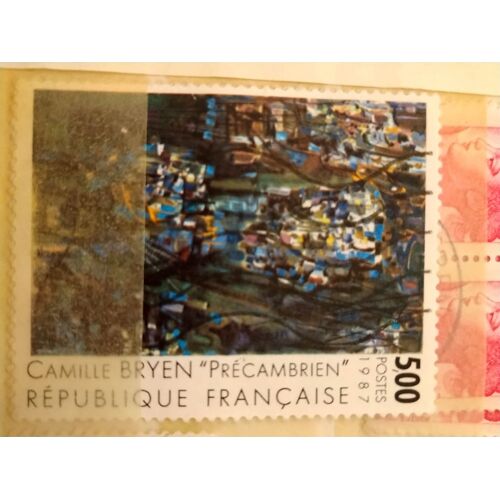 Timbre France 2493 Oeuvre De Camille Bryen Précambrien 5f 1987