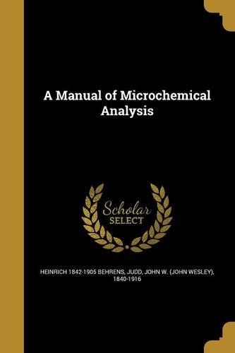 Manual Of Microchemical Analys