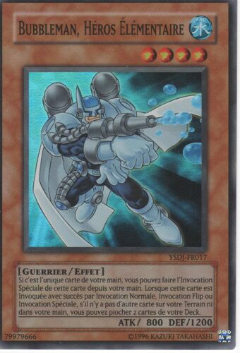 Carte Yu-Gi-Oh! "Bubbleman, Héros Élémentaire" Super Rare Ysdj-Fr017