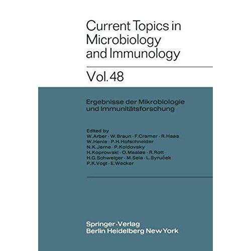 Current Topics In Microbiology And Immunology / Ergebnisse Der Mikrobiologie Und Immunitätsforschung