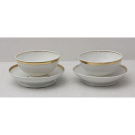 Lot De Deux Bols Avec Soucoupes. Années 30?