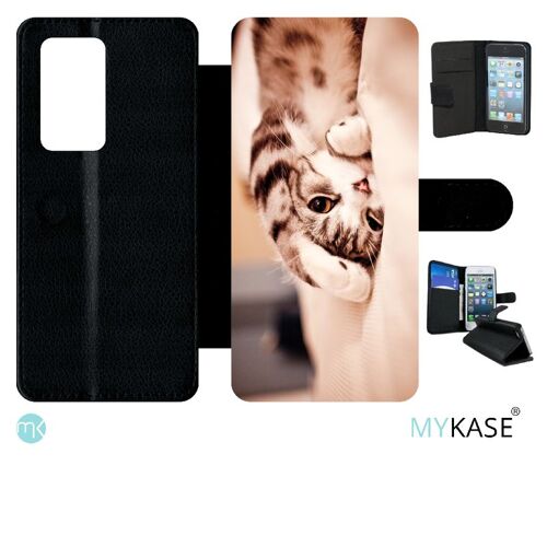 Etui À Rabat Huawei P40 Pro - Chaton Fatigue - Simili-Cuir - Noir
