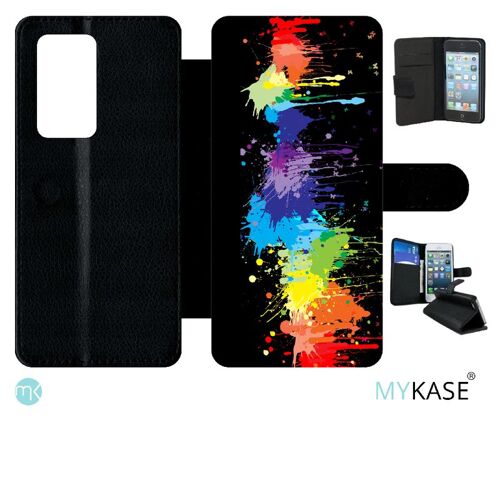 Etui À Rabat Huawei P40 Pro - Pop Art Color Smash - Simili-Cuir - Noir