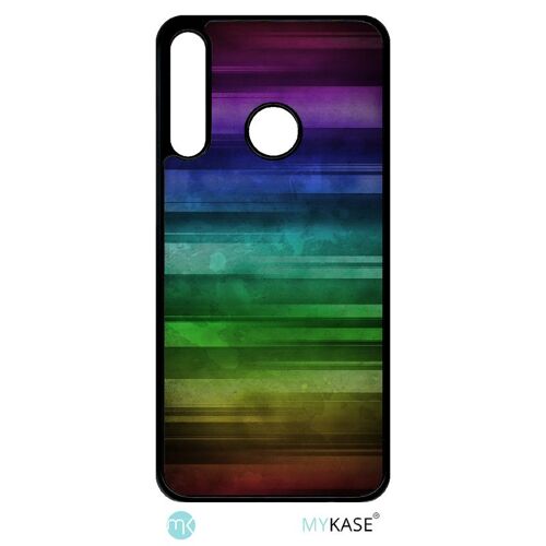 Coque huawei p40 lite-e - drapeau gay pride rainbow grunge - noir