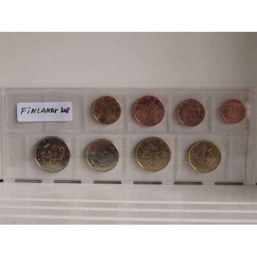 Serie 8 Pieces Euros Finlande 2008 1 Ct A 2 Euros