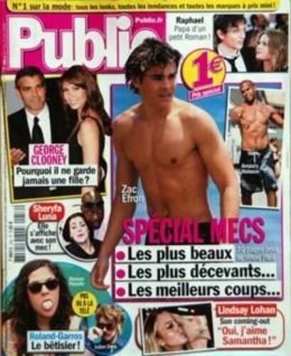 Public 256 : Special Mecs (Zac Efron)/Clooney/Raphaël/Sheryfa Luna/Lindsay Lohan/P.Diddy/Y.Barthès