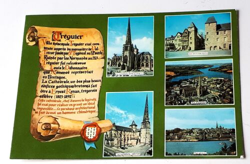 Carte Postale Couleur De Treguier (Côtes D'armor) Ville Épiscopale Avec Diverses Petites Vues Et Un Rappel De L'histoire De La Ville - Le Editions Du Gabier - Pierre Artaud & Cie Éditeurs