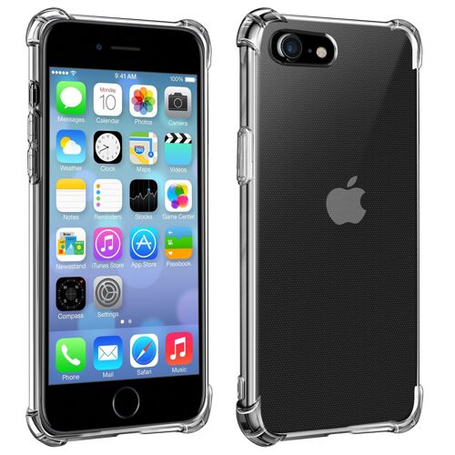 Coque iPhone SE 2022 / 2020 et 8 / 7 Silicone Flexible Coins Bumper Transparent