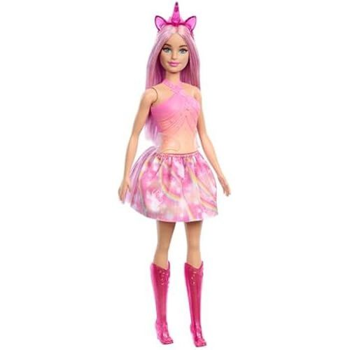 Barbie Poupées Licorne Aux Cheveux Colorés Fantaisie, Aux Tenues Avec Effet Dégradé Et Aux Accessoires Sur Le Thème De La Licorne,