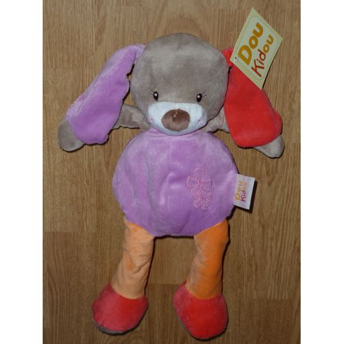 Dou Kidou Douki Dou Doudou Lapin Bunny Lievre Rabbit Chien Dog Violet Rouge Orange Gris 35 Cm