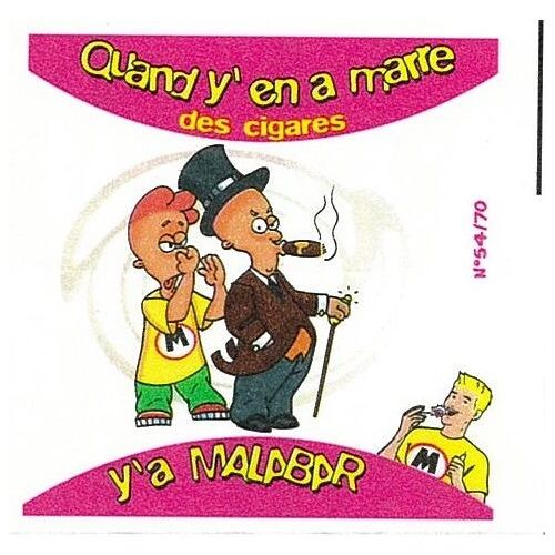 Image Vignette Bubble Gum Chewing Gum Malabar N°54 Quand Y En A Marre Des Cigares - 2001 - 6x6,5 Cm