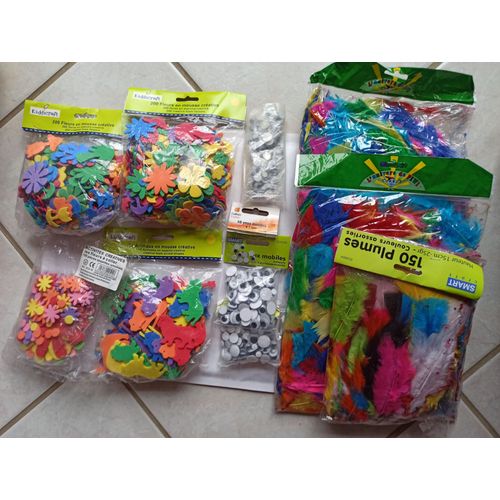 Formes Créatives En Mousse, Plumes, Yeux Mobiles