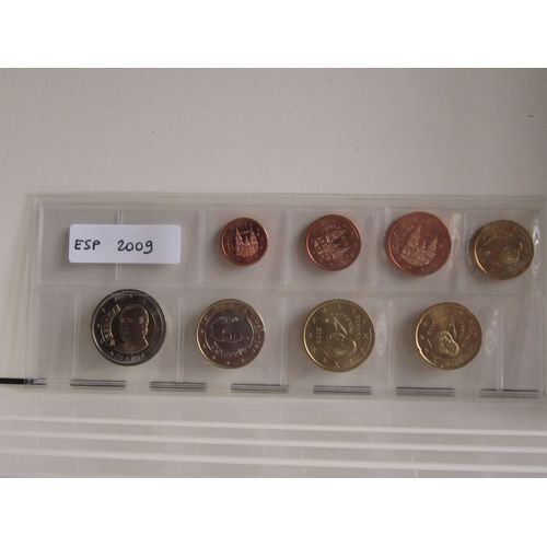 Serie 8 Pieces Euros Espagne 2009 De 1 Ct A 2 Euros
