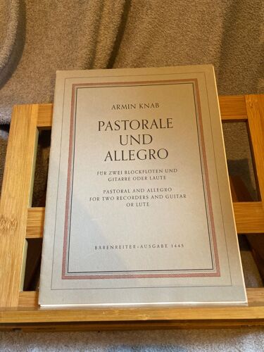 Armin Knab Pastorale Et Allegro Partition Flutes A Bec Guitare Luth Barenreiter