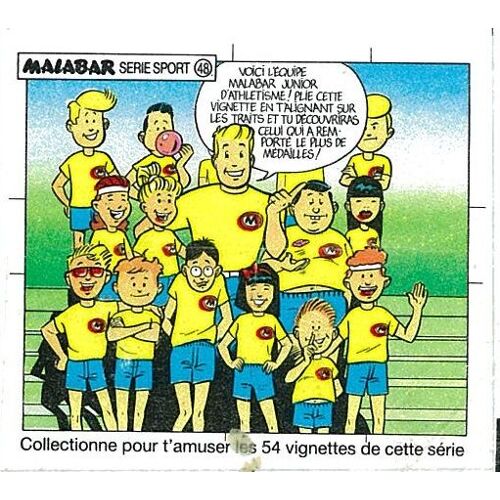 Image Vignette Bubble Gum Chewing Gum Malabar Série Sport N°48 - Dessin Pierre Tasso Artur Rainho - 1989 - 6x6,5 Cm