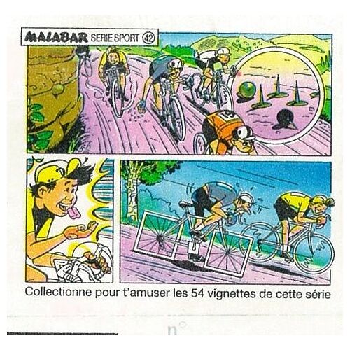 Image Vignette Bubble Gum Chewing Gum Malabar Série Sport N°42 - Dessin Pierre Tasso Artur Rainho - 1989 - 6x6,5 Cm